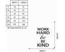 Work Hard & Be Kind Quotes Wall Art Stickers